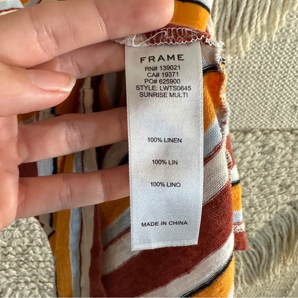 FRAME sunrise multi striped linen tank top S - Picture 10 of 10